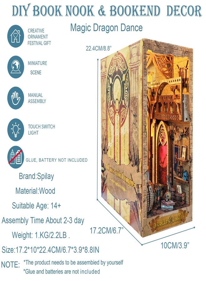 Spilay DIY Dollhouse Miniature Book Nook Assemble Kit,3D Wooden Puzzle Bookshelf Insert Decor with LED, Bookends Model Build-Creativity Kit for Adults Women Birthday Gift SQ08 - Image 4